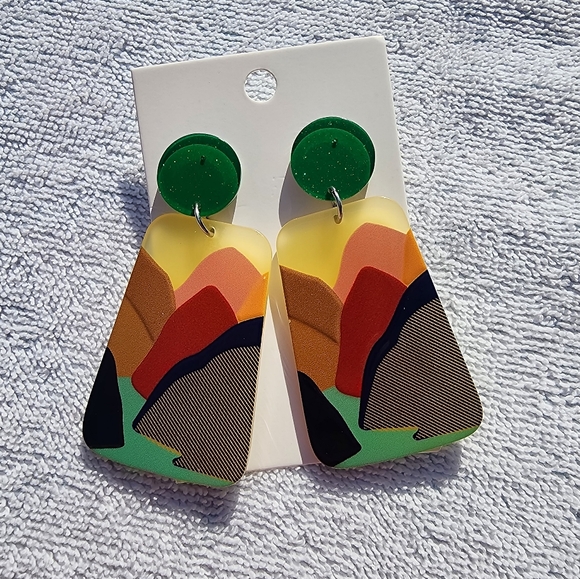 Jewelry - Colorful Geometric Drop Earrings